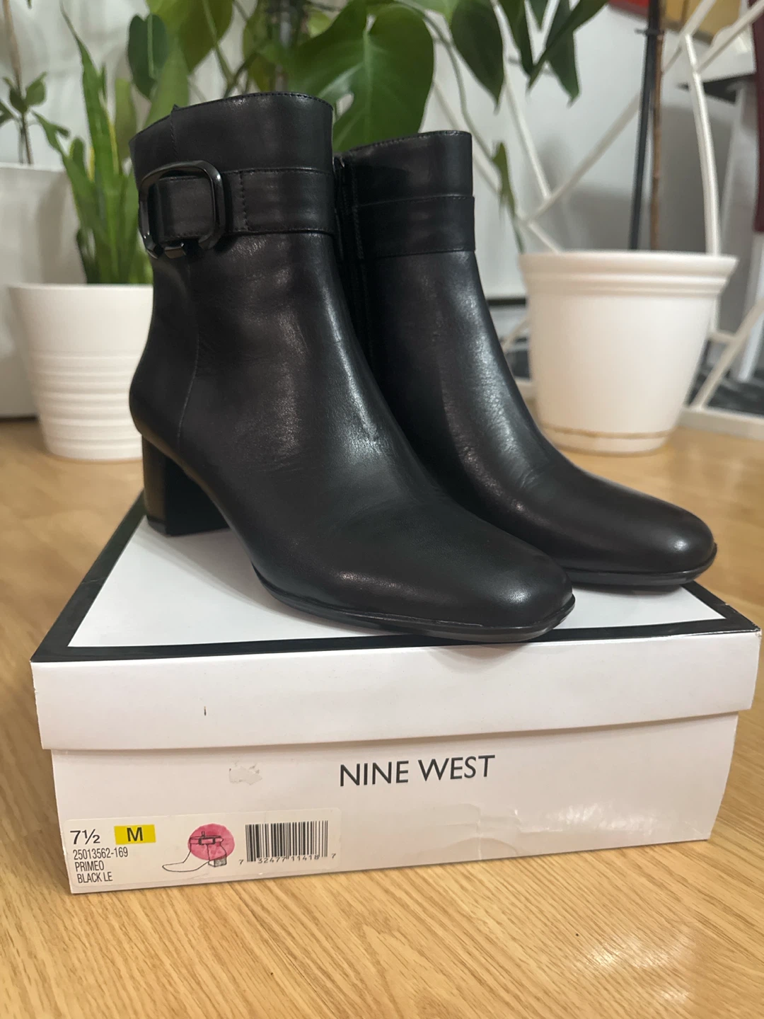 New Nine West Primeo Black Leather Boots