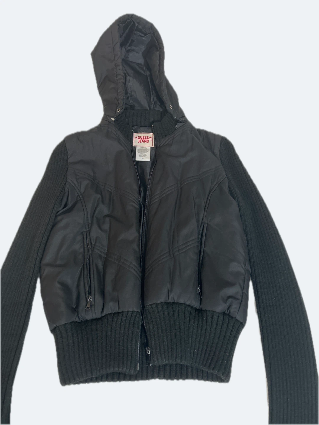 Guess Jeans Black Hooded Jacket