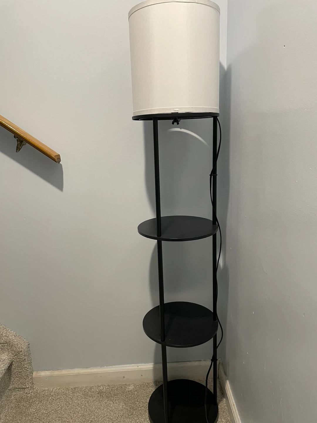 Black Floor Lamp with Storage Shelves - photo 3