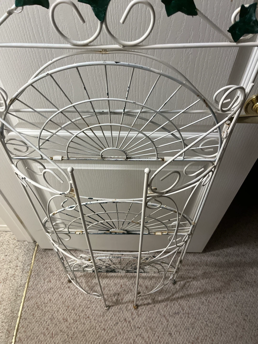 White Metal Three-Tier Corner Shelf - photo 2