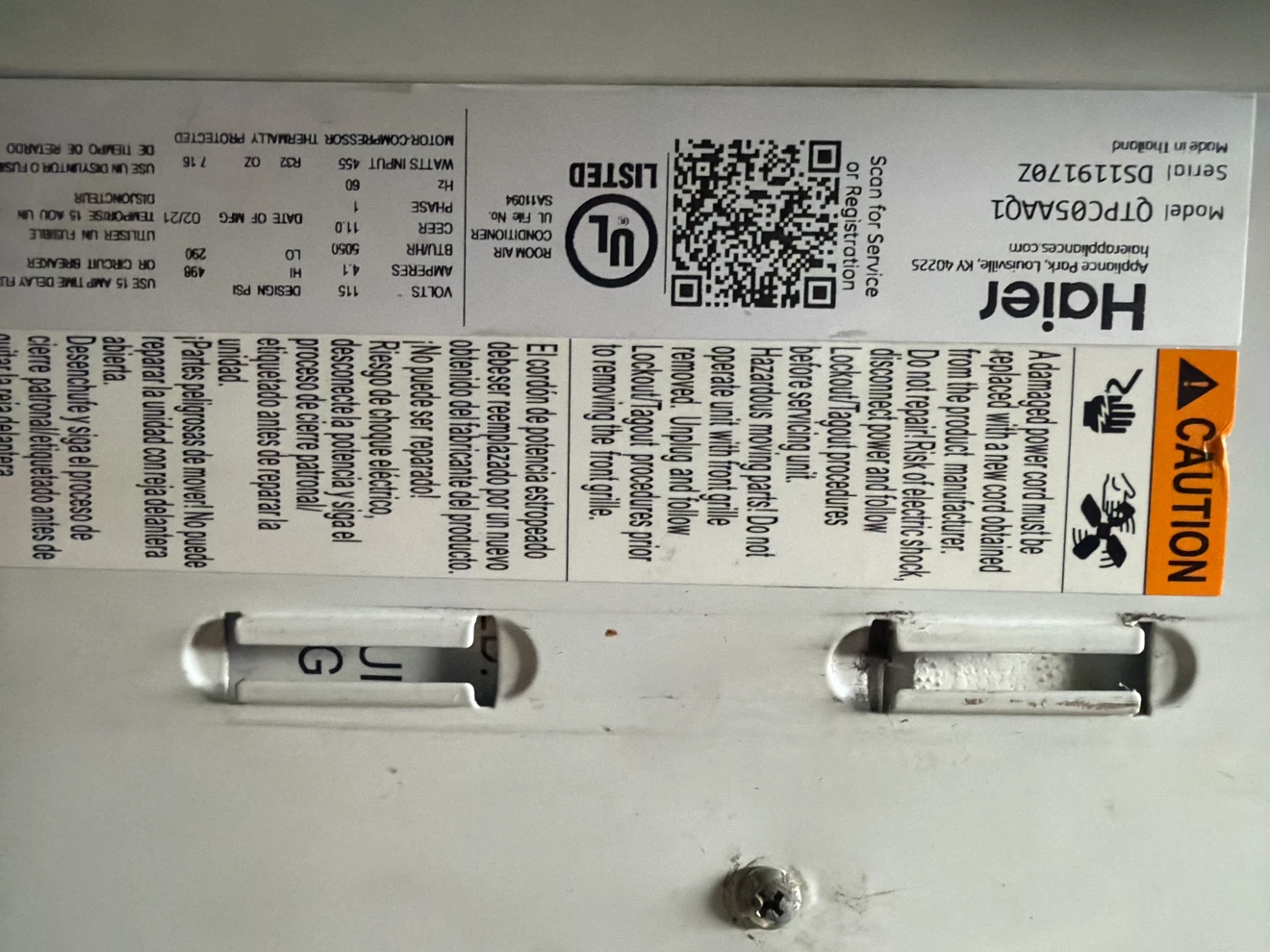 Haier Window Air Conditioner QTPC05AAQ1 - photo 2