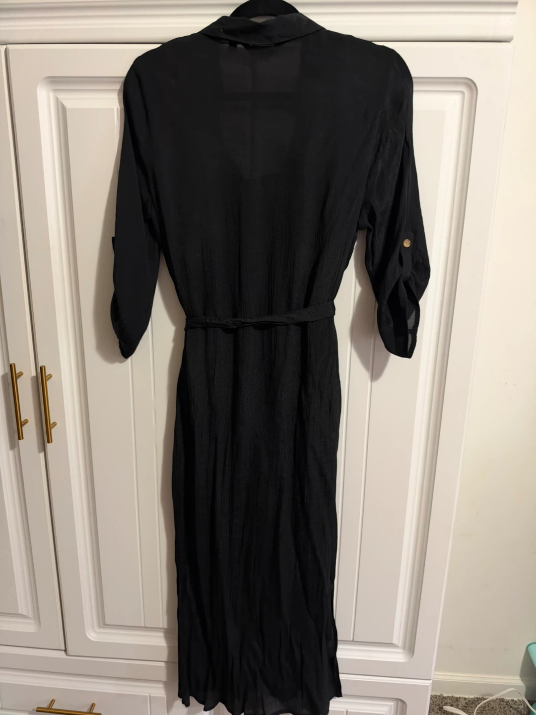 Mlle Gabrielle Black Button-Down Maxi Dress - photo 2