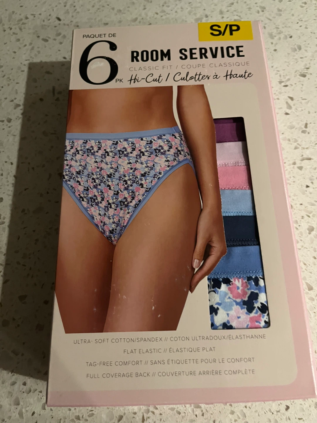 Room Service Hi-Cut Panties 6-Pack - Size Small