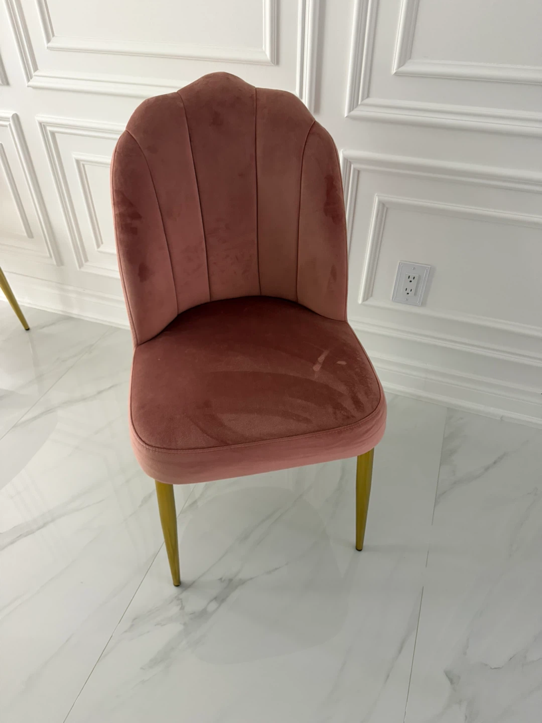 6 Pink Velvet Accent Chair each $60