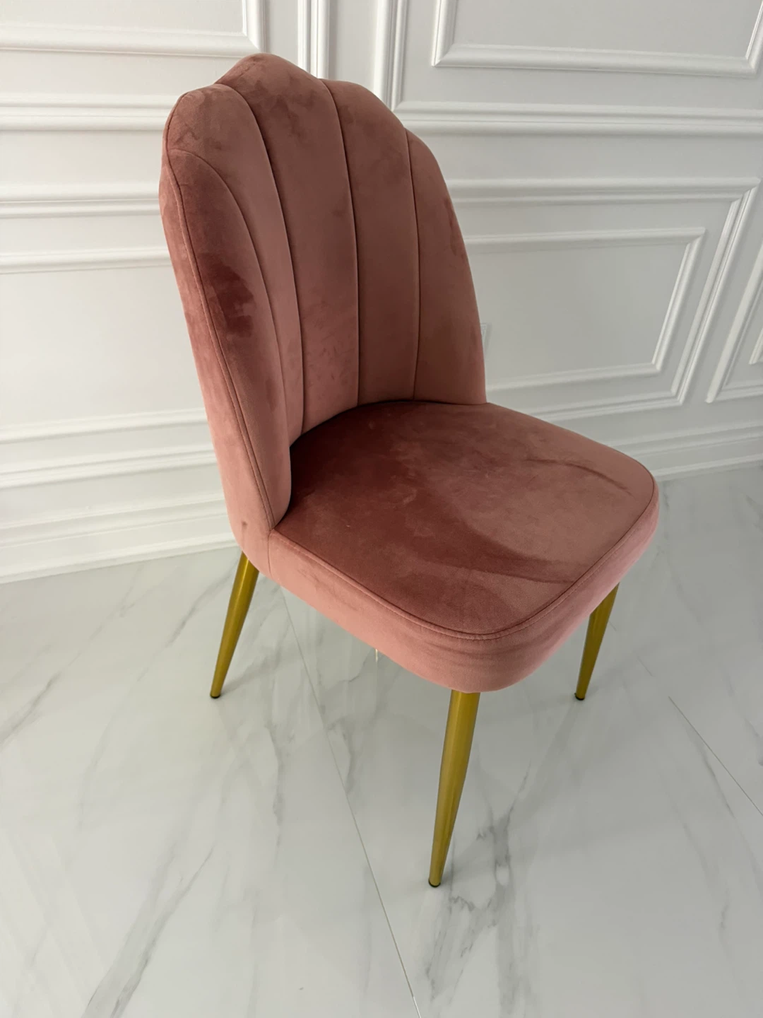 6 Pink Velvet Accent Chair each $60 - photo 2