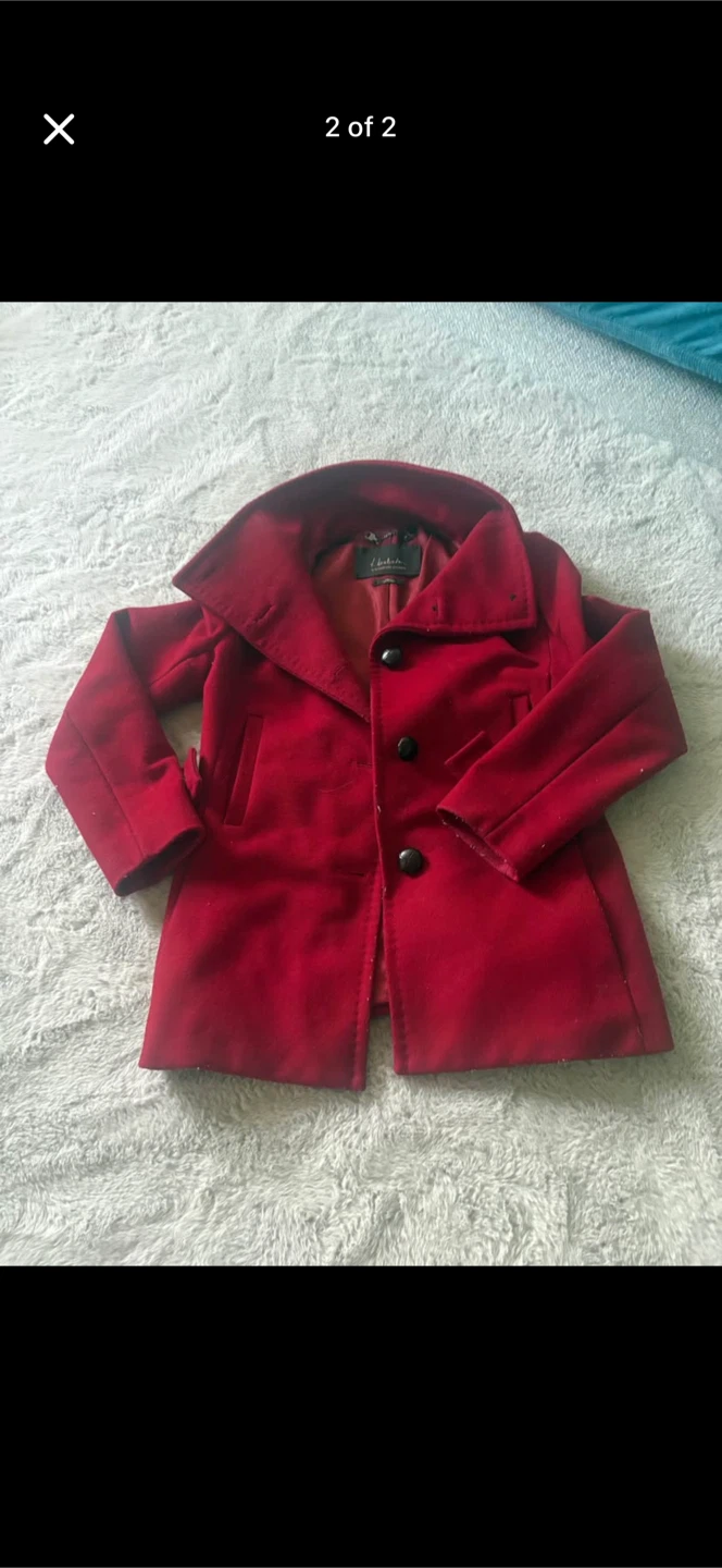 Babaton Red Wool and Cashmere Pea Coat - photo 2