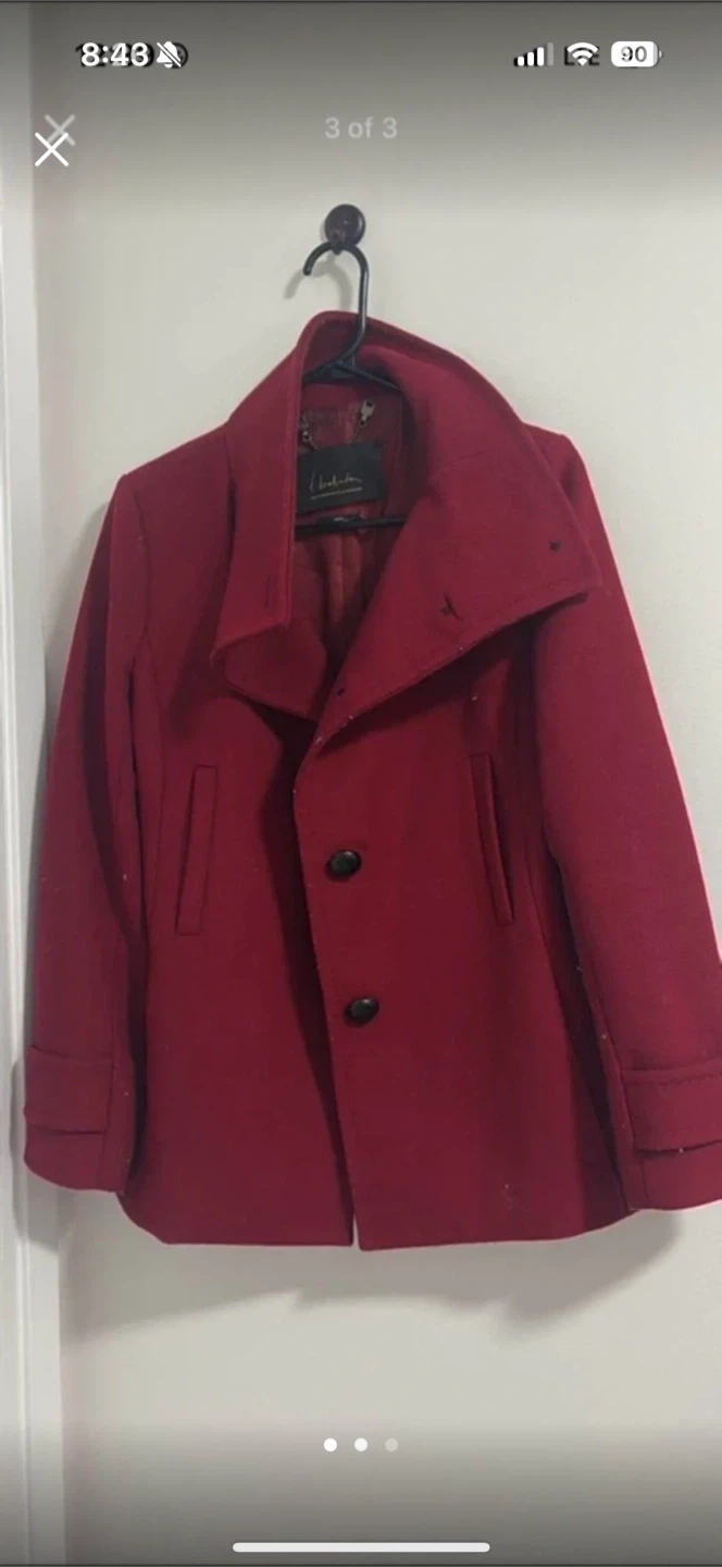 Babaton Red Wool and Cashmere Pea Coat - photo 3