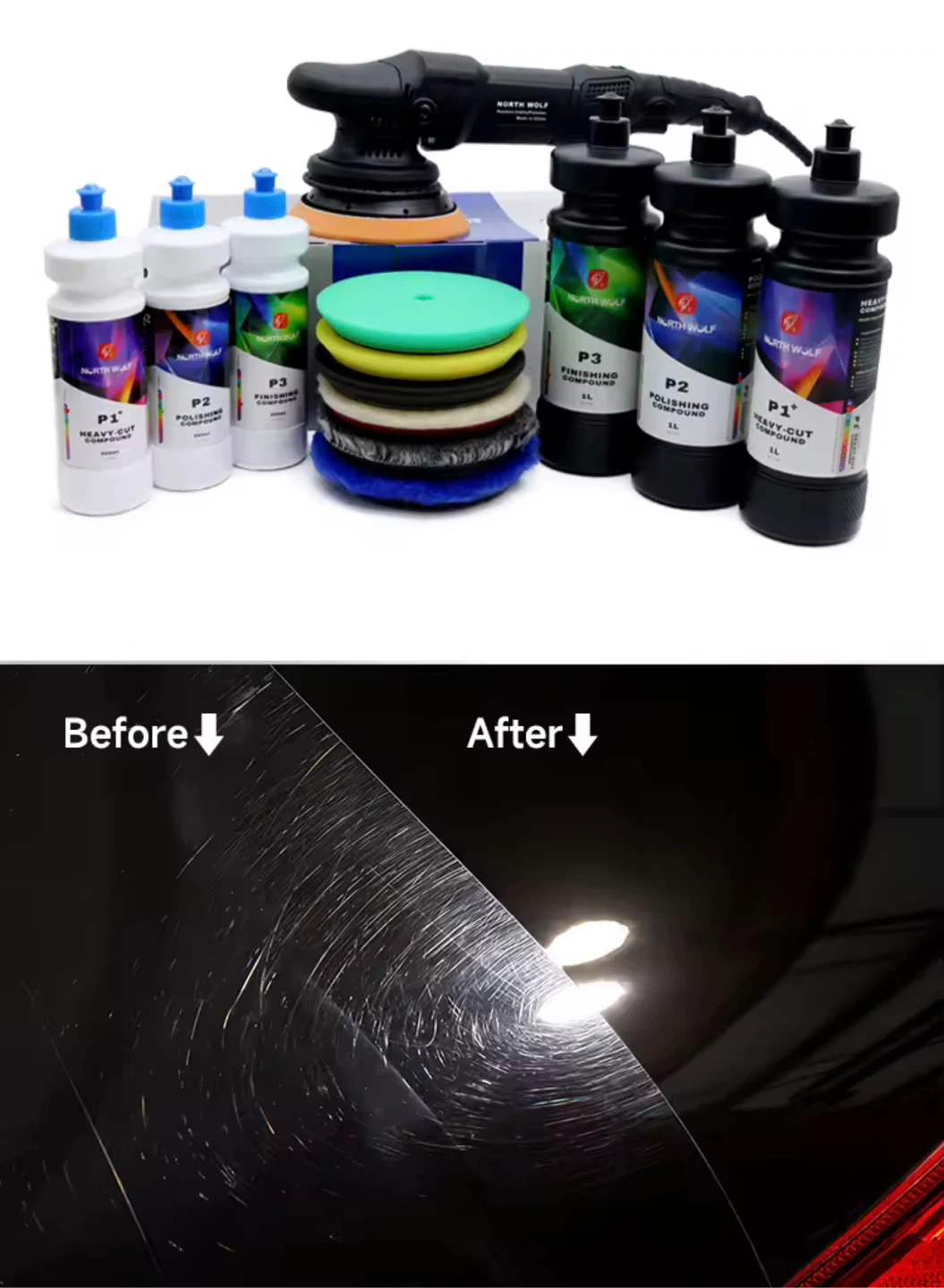 North Wolf Car Polishing Compounds P1 P2 P3 - photo 2