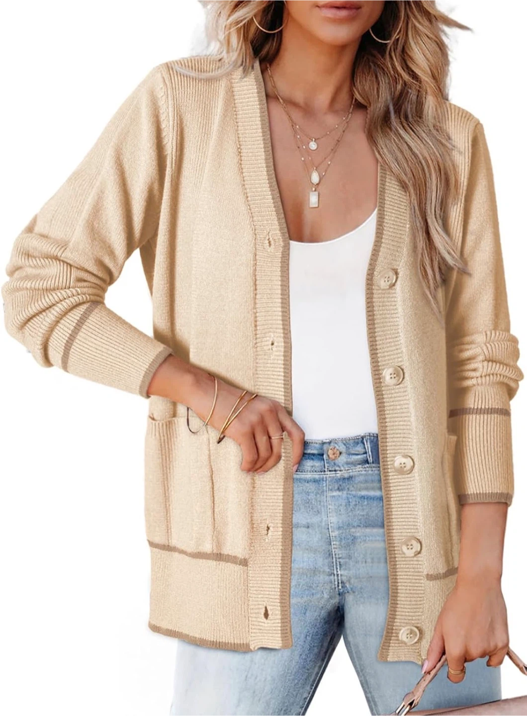 NEW! Beige Button-Up Cardigan - photo 2