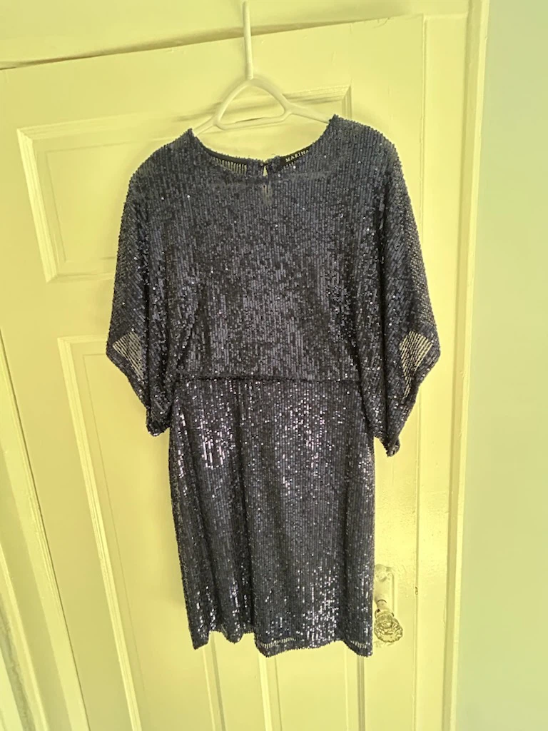Marina Navy Blue Sequin Dress