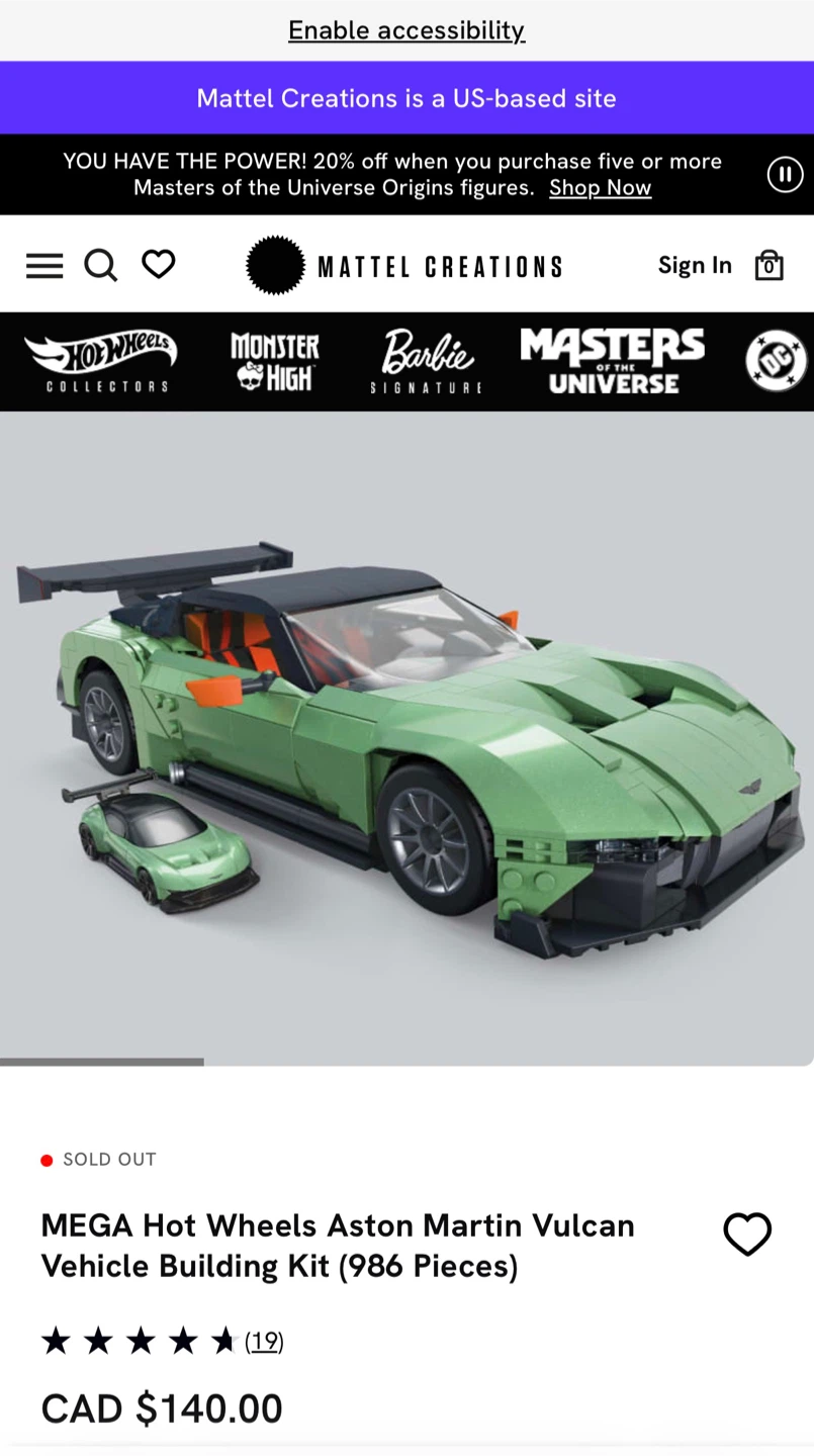 Mega Hot Wheels Aston Martin Vulcan Building Set - photo 4