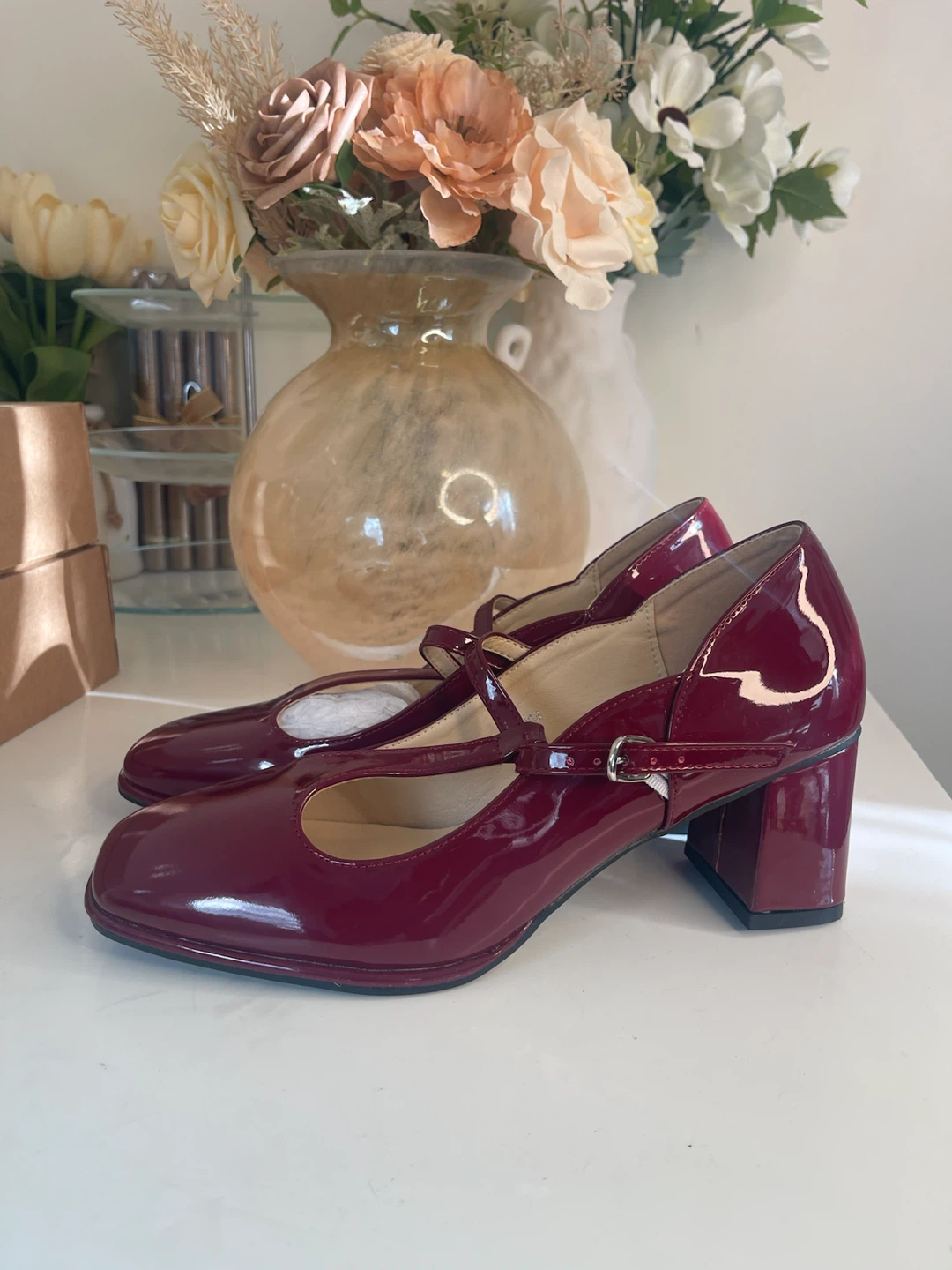 Fereshte Burgundy Mary Jane Heels - photo 3
