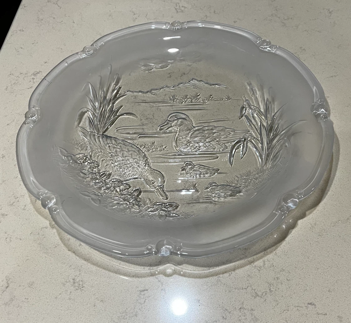Vintage Crystal Duck Motif Serving Plate - photo 2