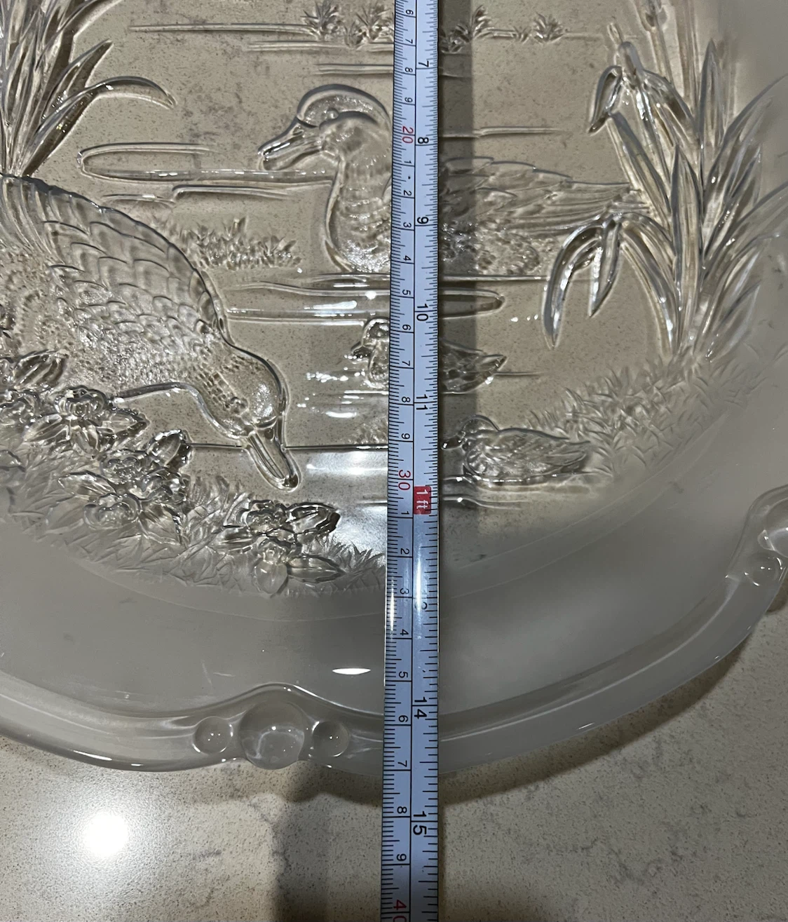 Vintage Crystal Duck Motif Serving Plate - photo 3