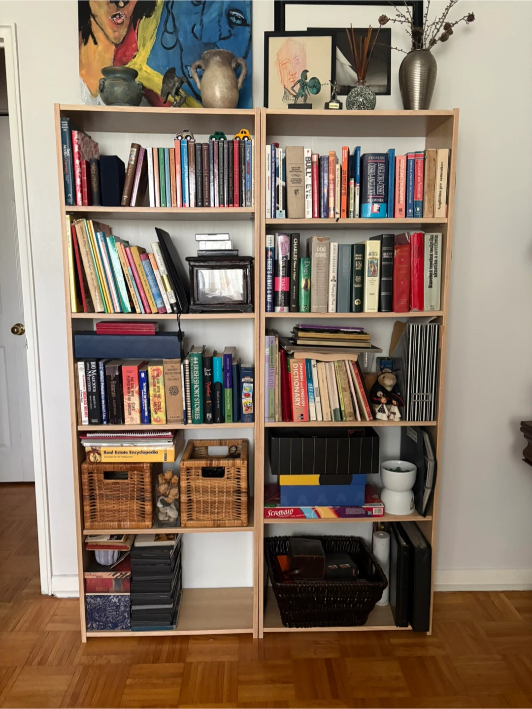 Two Light Wood Finish Bookshelves