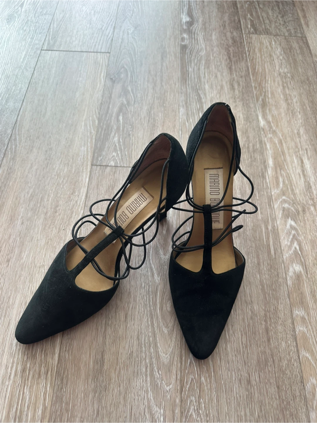 Marino Boutique Black Suede Heels Size 6B