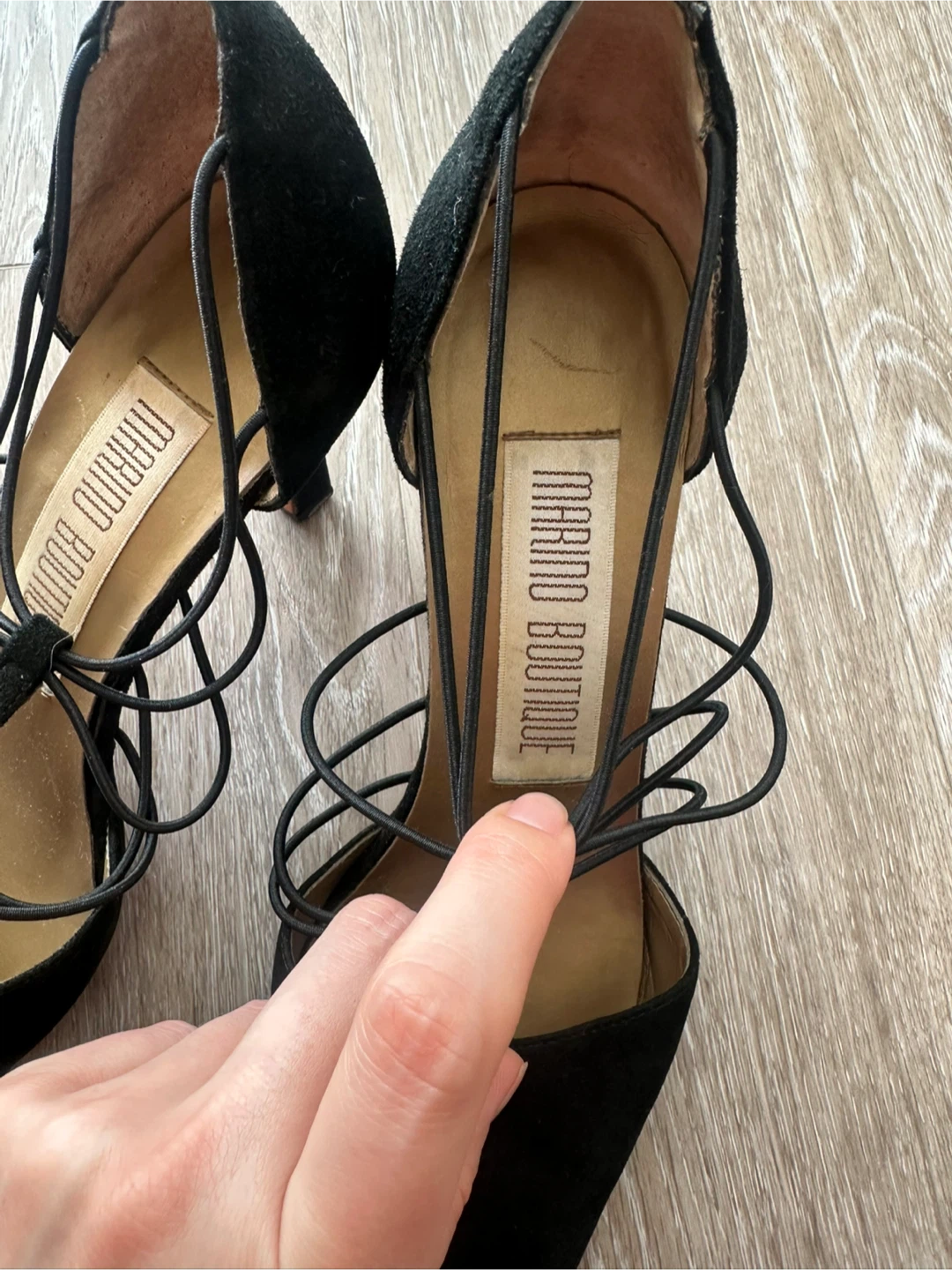 Marino Boutique Black Suede Heels Size 6B - photo 2