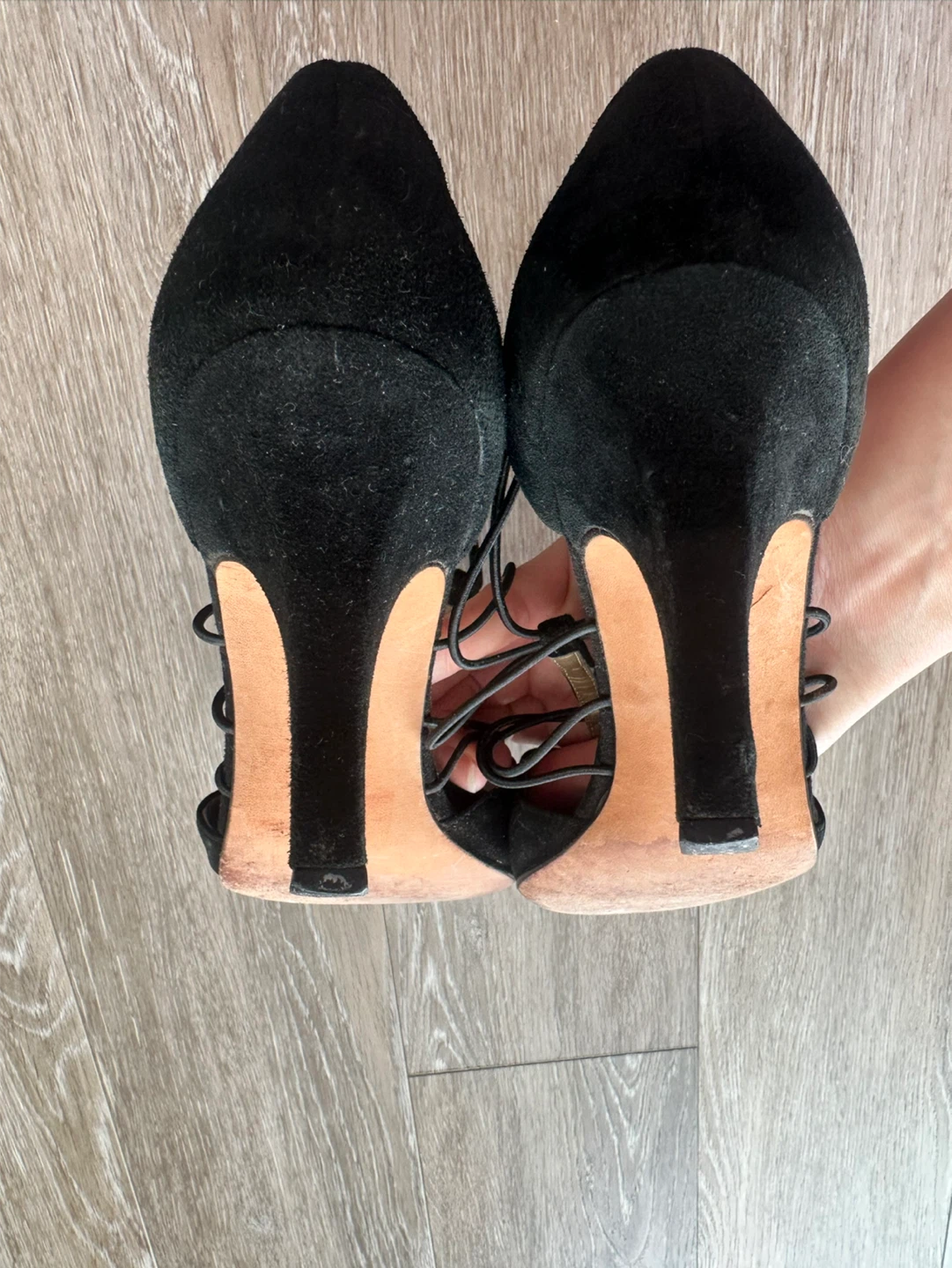 Marino Boutique Black Suede Heels Size 6B - photo 5