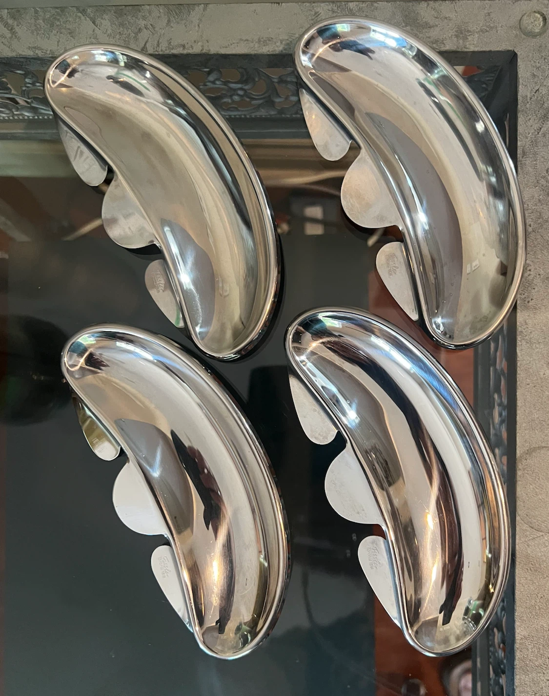 Set of 4 Fissler Coronal 18/8 Stainless Steel Dishes