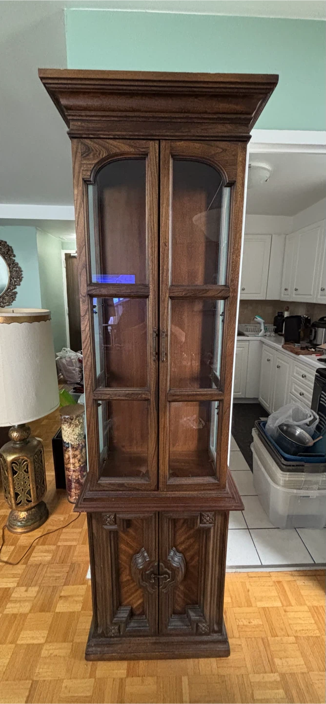 Wooden Display Cabinet with Interior Lighting