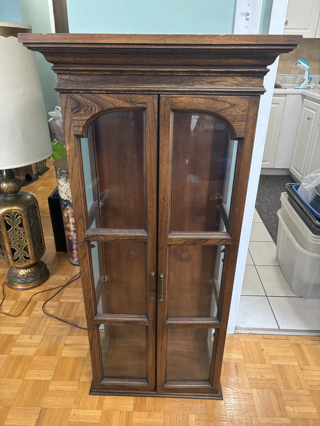 Wooden Display Cabinet with Interior Lighting - photo 3