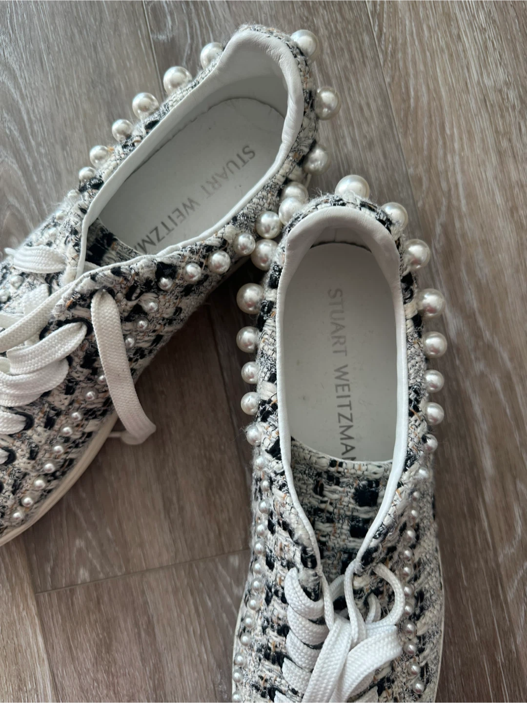Stuart Weitzman Pearl-Embellished Sneakers - photo 2