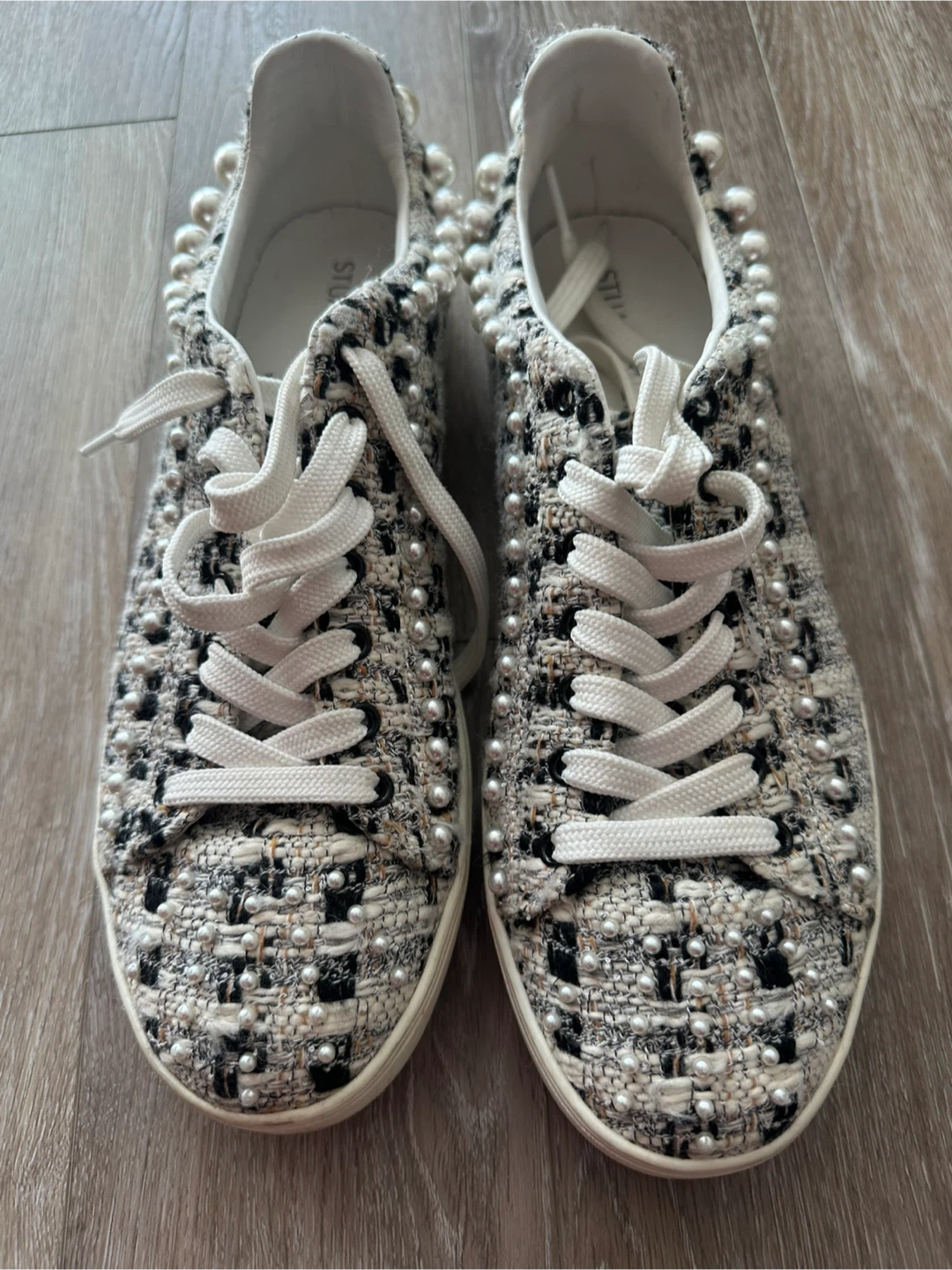 Stuart Weitzman Pearl-Embellished Sneakers - photo 3
