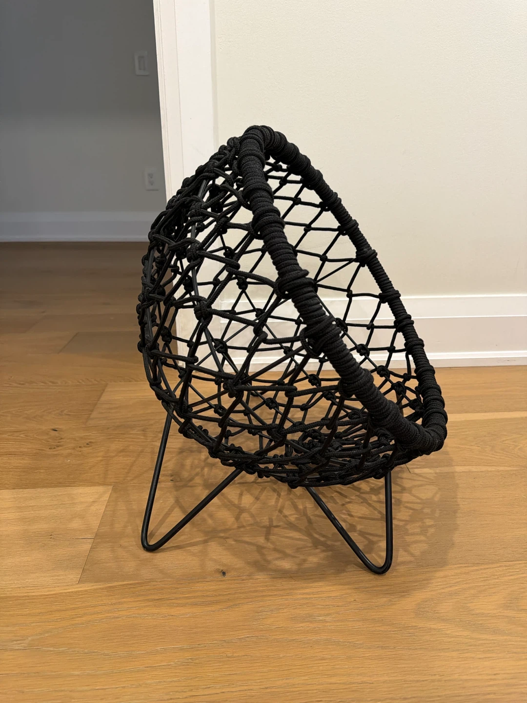 Black Woven Rope Accent Chair for small dog or cat - photo 2