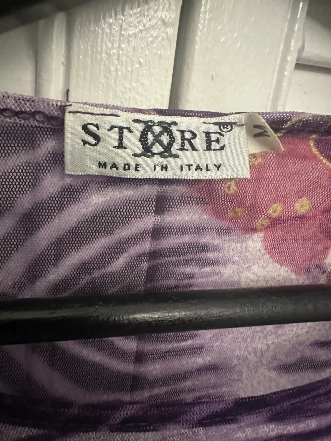 y2k Made in Italy Purple Floral Mesh Top - photo 3
