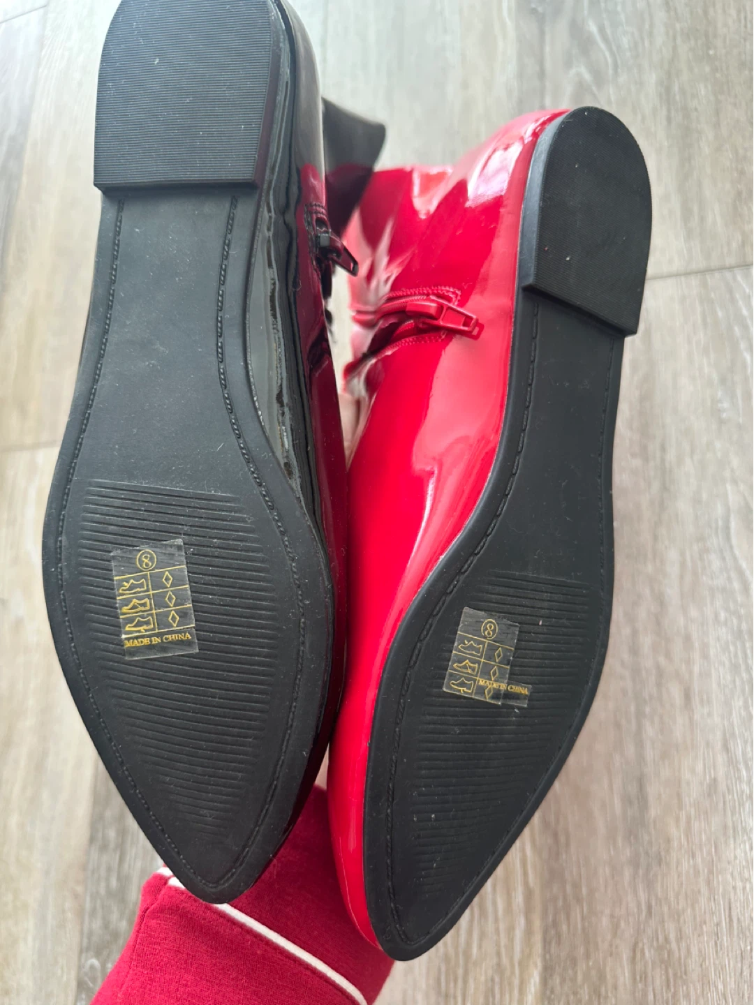 FunTaisma Patent Ankle Boots in Red and Black - photo 4