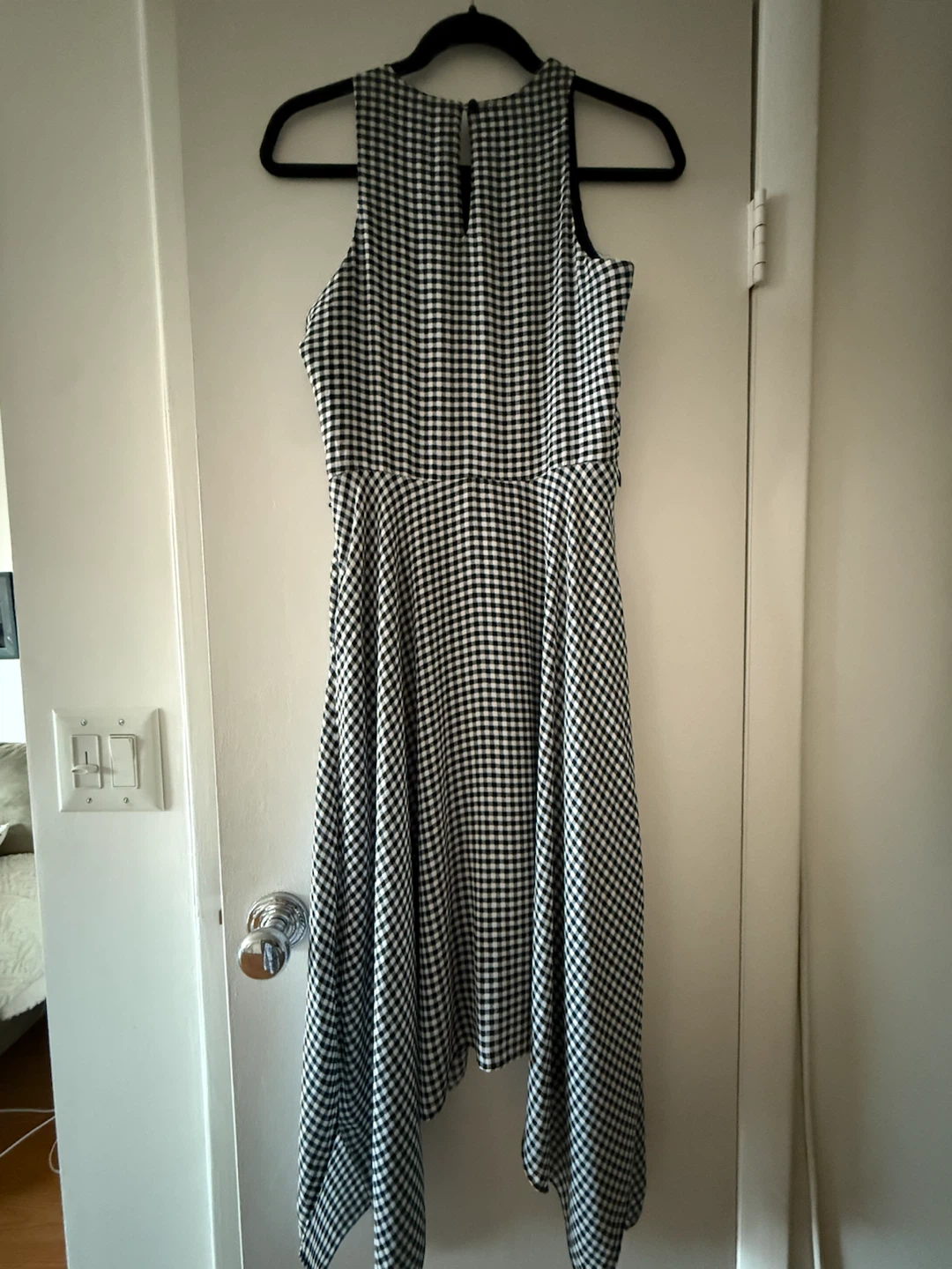 Black and White Gingham Sleeveless Dress