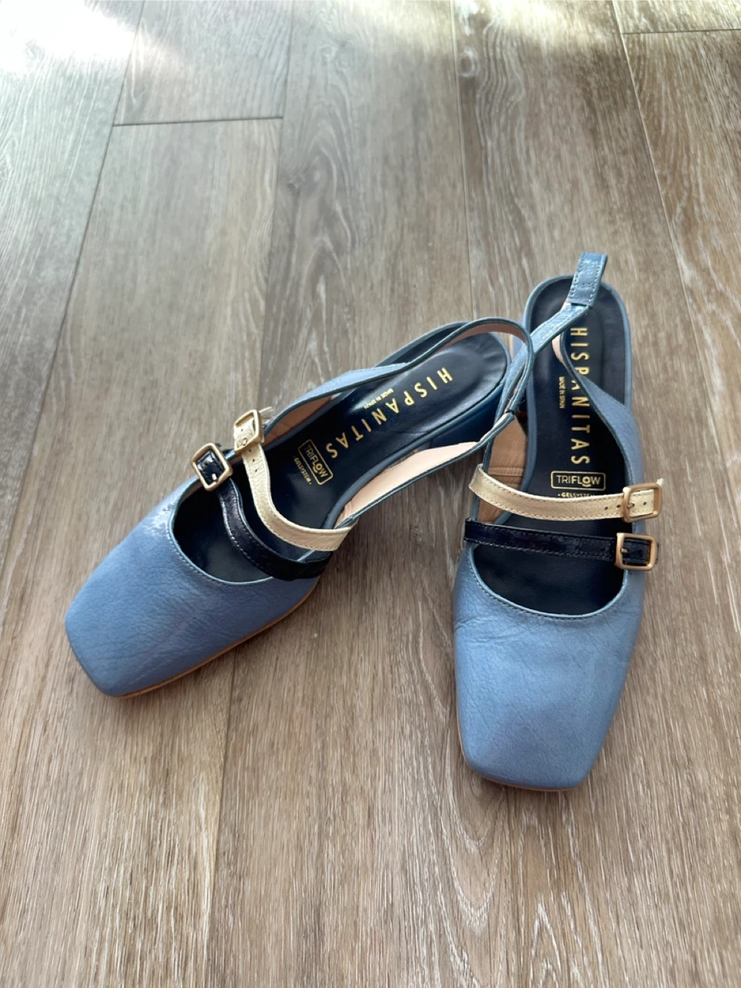 Hispanitas Leather Slingback Heels - Blue