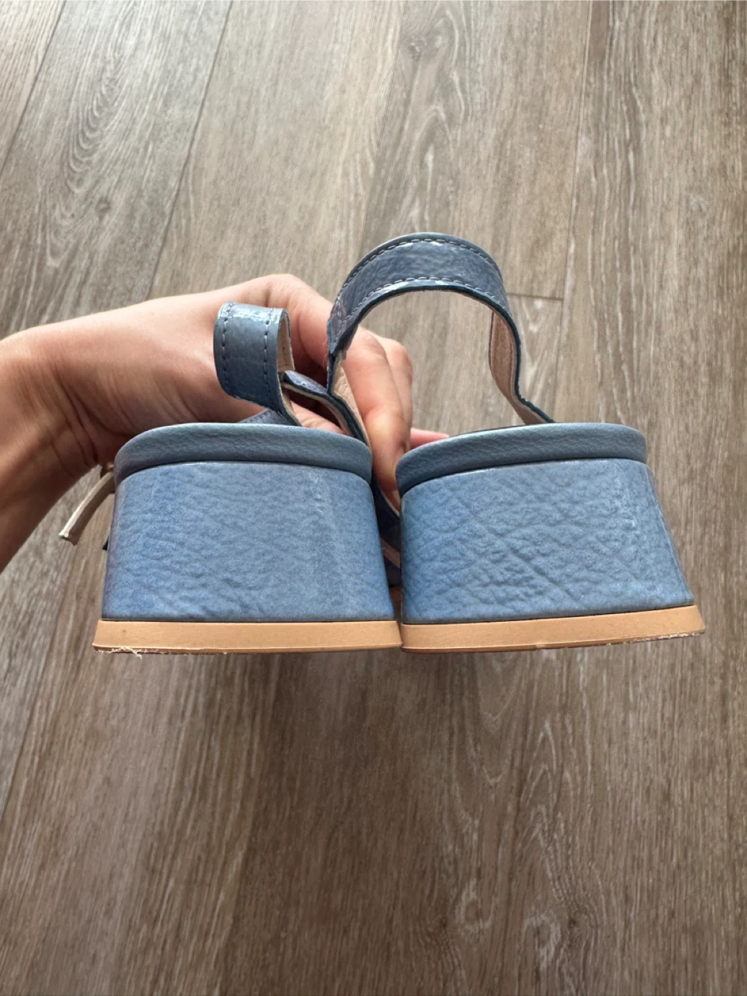 Hispanitas Leather Slingback Heels - Blue - photo 3