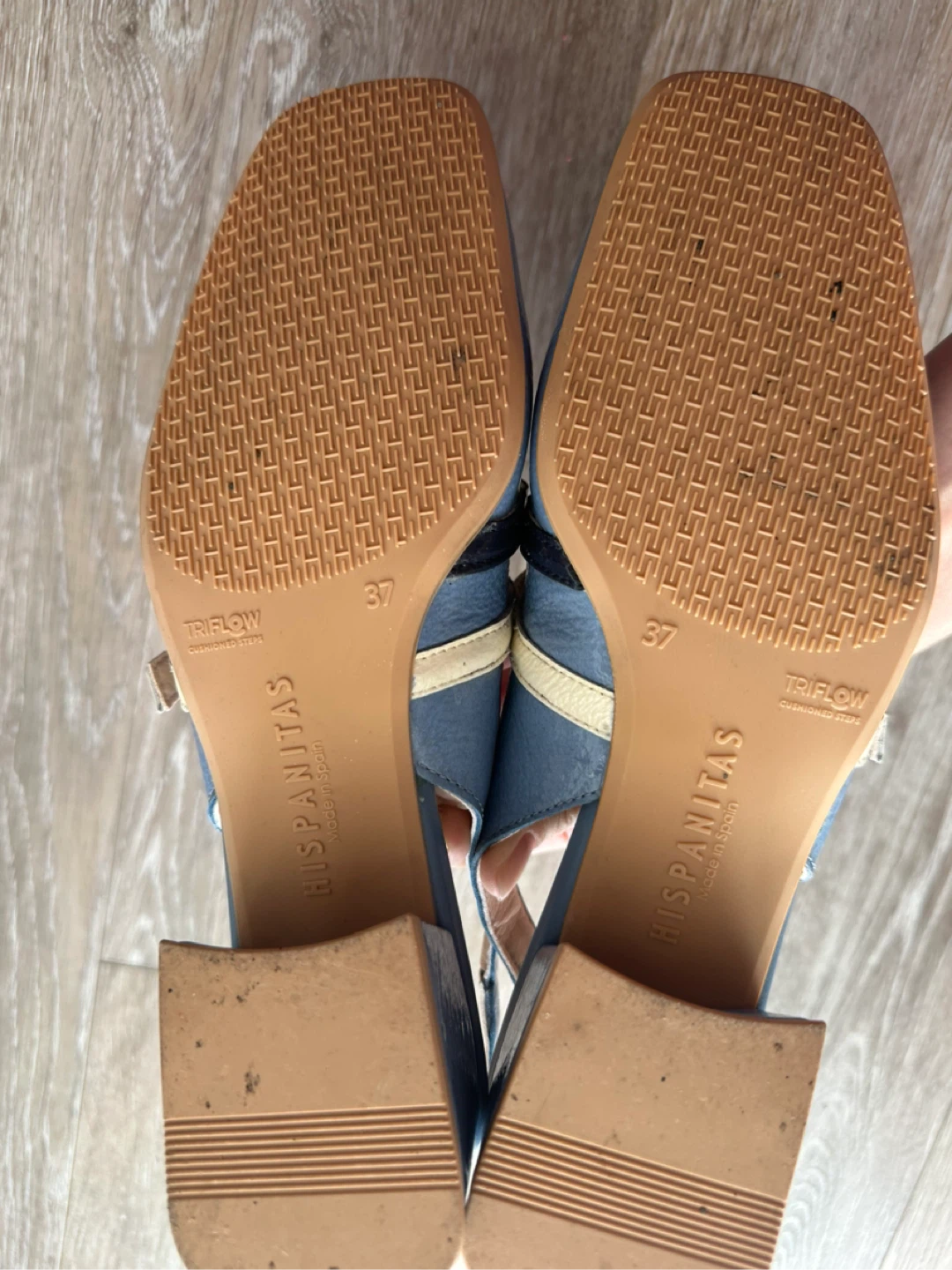 Hispanitas Leather Slingback Heels - Blue - photo 4