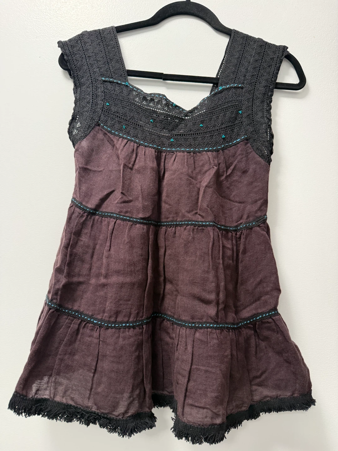 Women's Maroon Tiered Sleeveless Top - photo 2