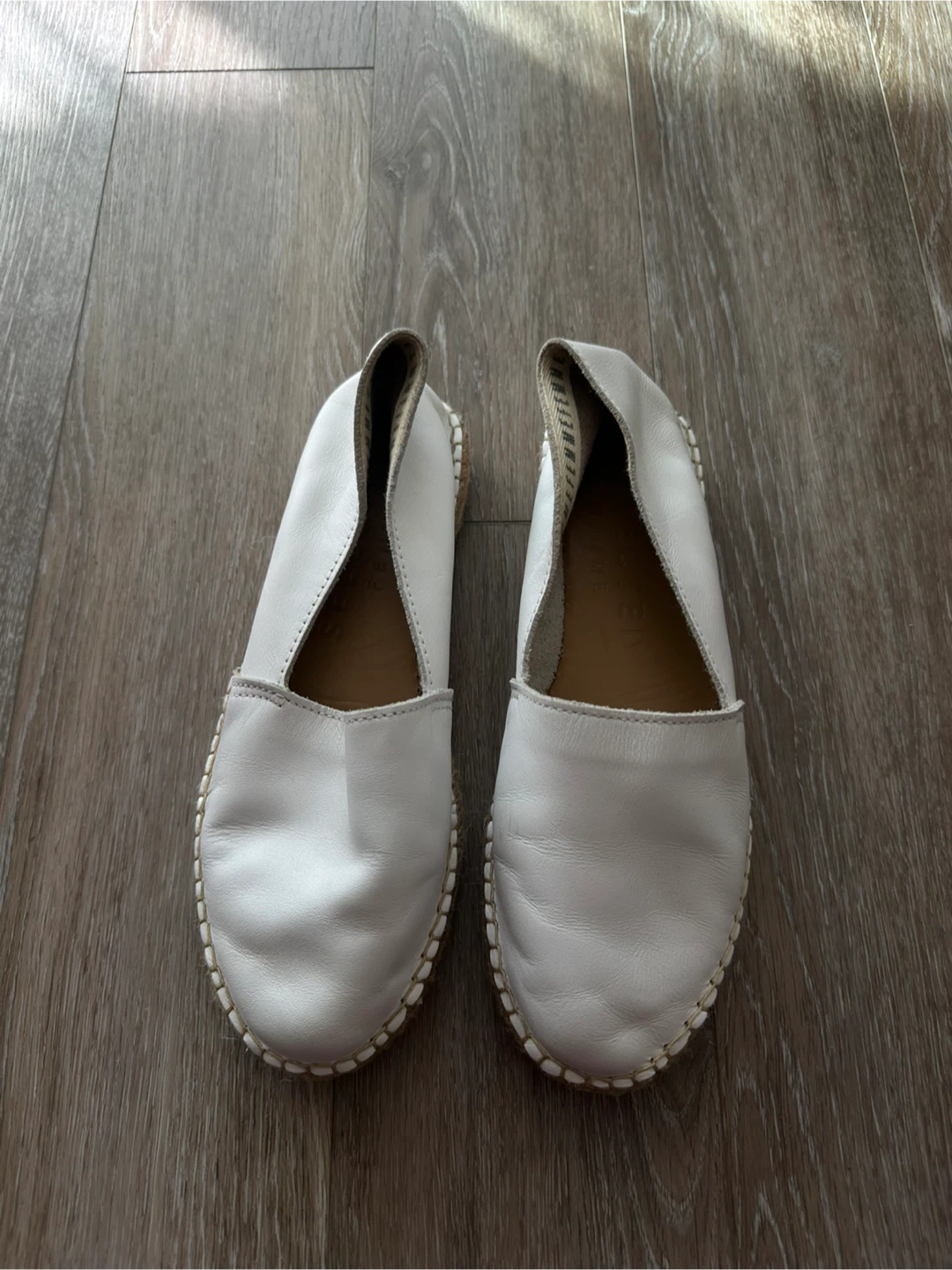 Selected Femme White Leather Espadrilles