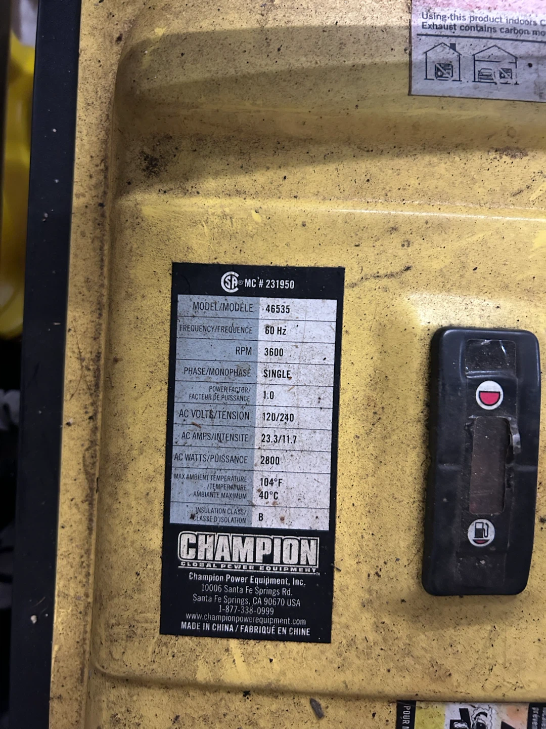 Champion Portable Generator - photo 3