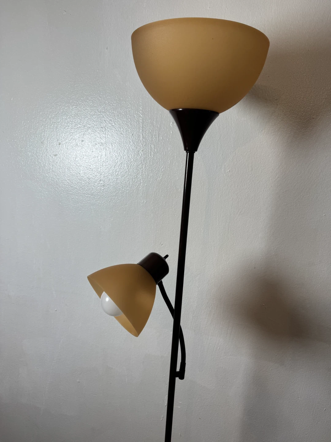 Dual-Head Floor Lamp with Amber Shades - photo 3