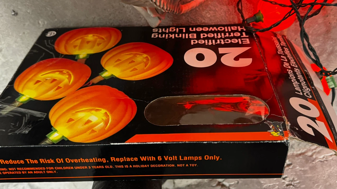 20 Electrified Halloween Pumpkin Lights skeleton dog - photo 2