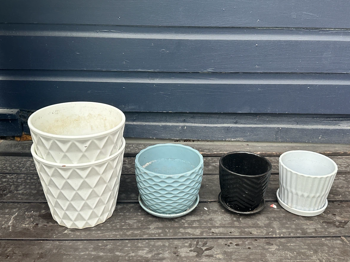 Ceramic Plant Pots Bundle x5