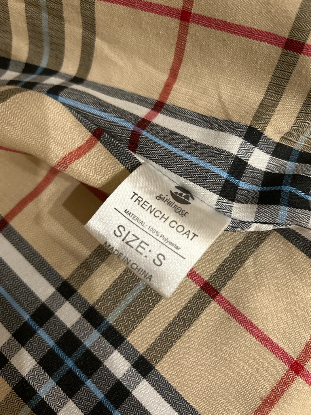Saphirose Plaid-Lined Hooded Trench Coat - photo 5