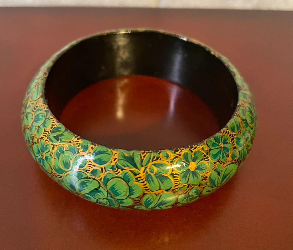 Vintage wooden bangle bracelet