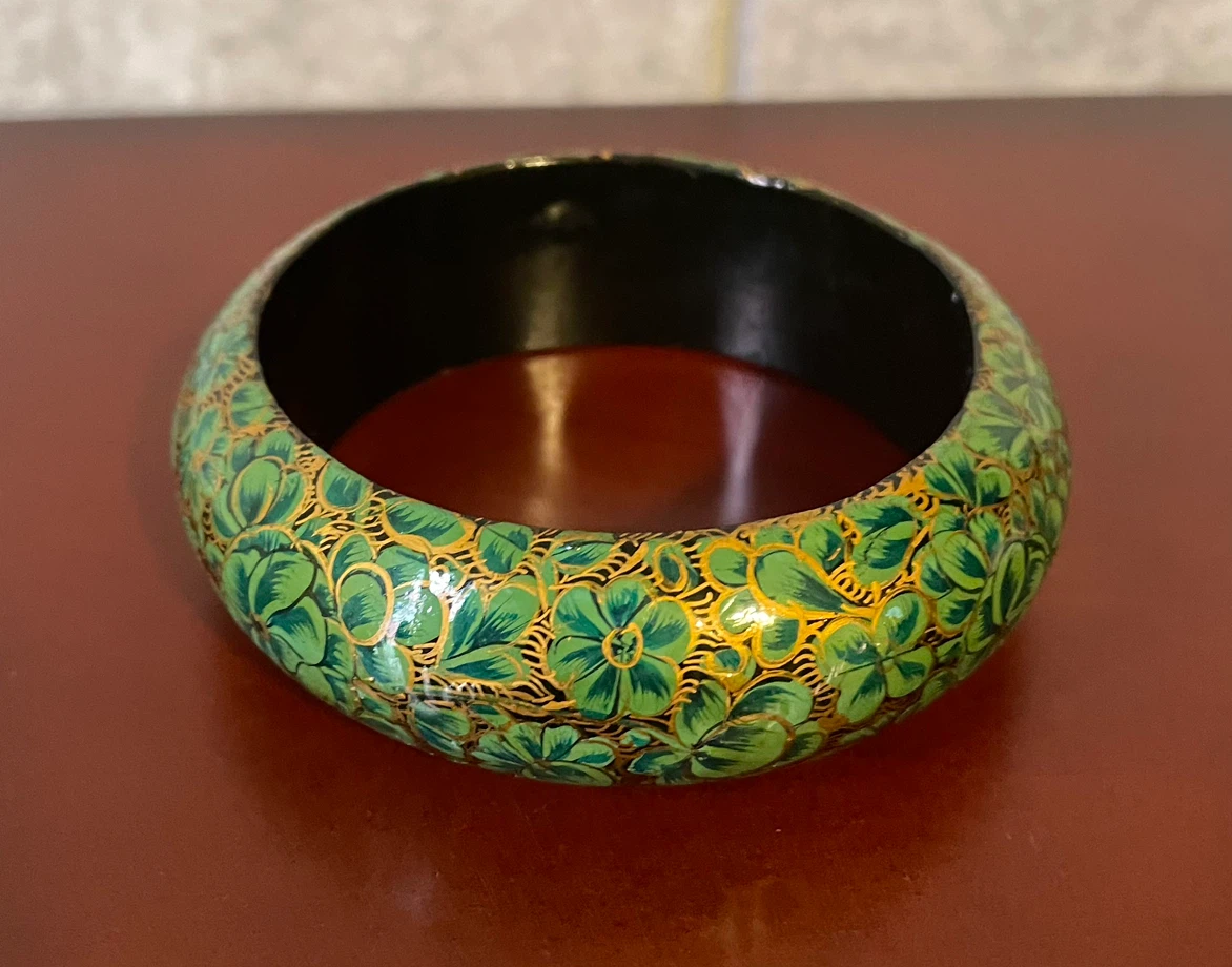 Vintage wooden bangle bracelet - photo 2