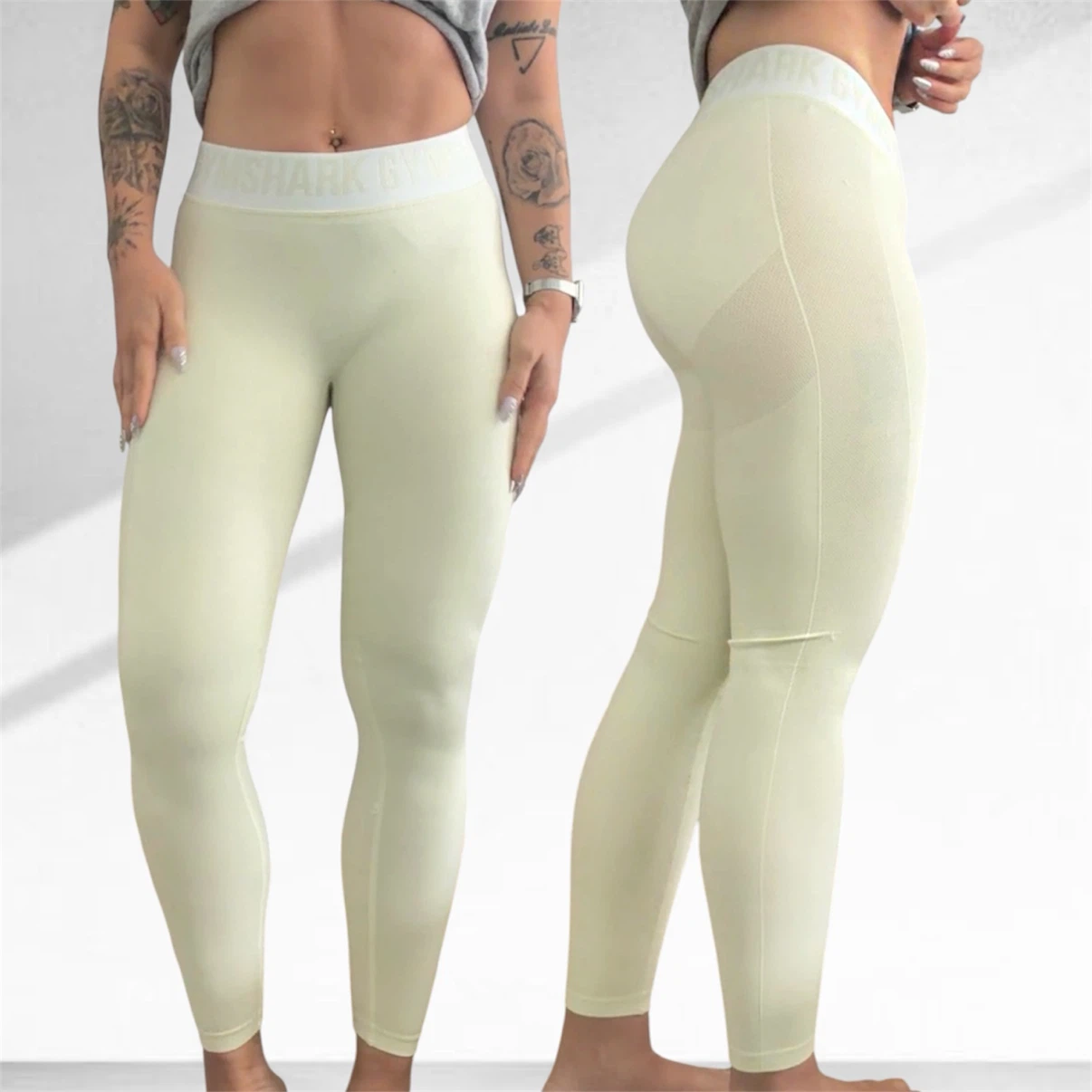 Gymshark Seamless Vital Yellow High Waist Leggings Size M