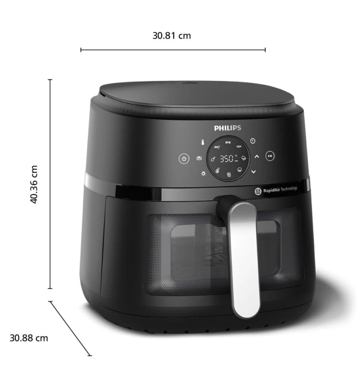 Philips 2000 Series Air Fryer with Window, 6.6 QT, Black - photo 2