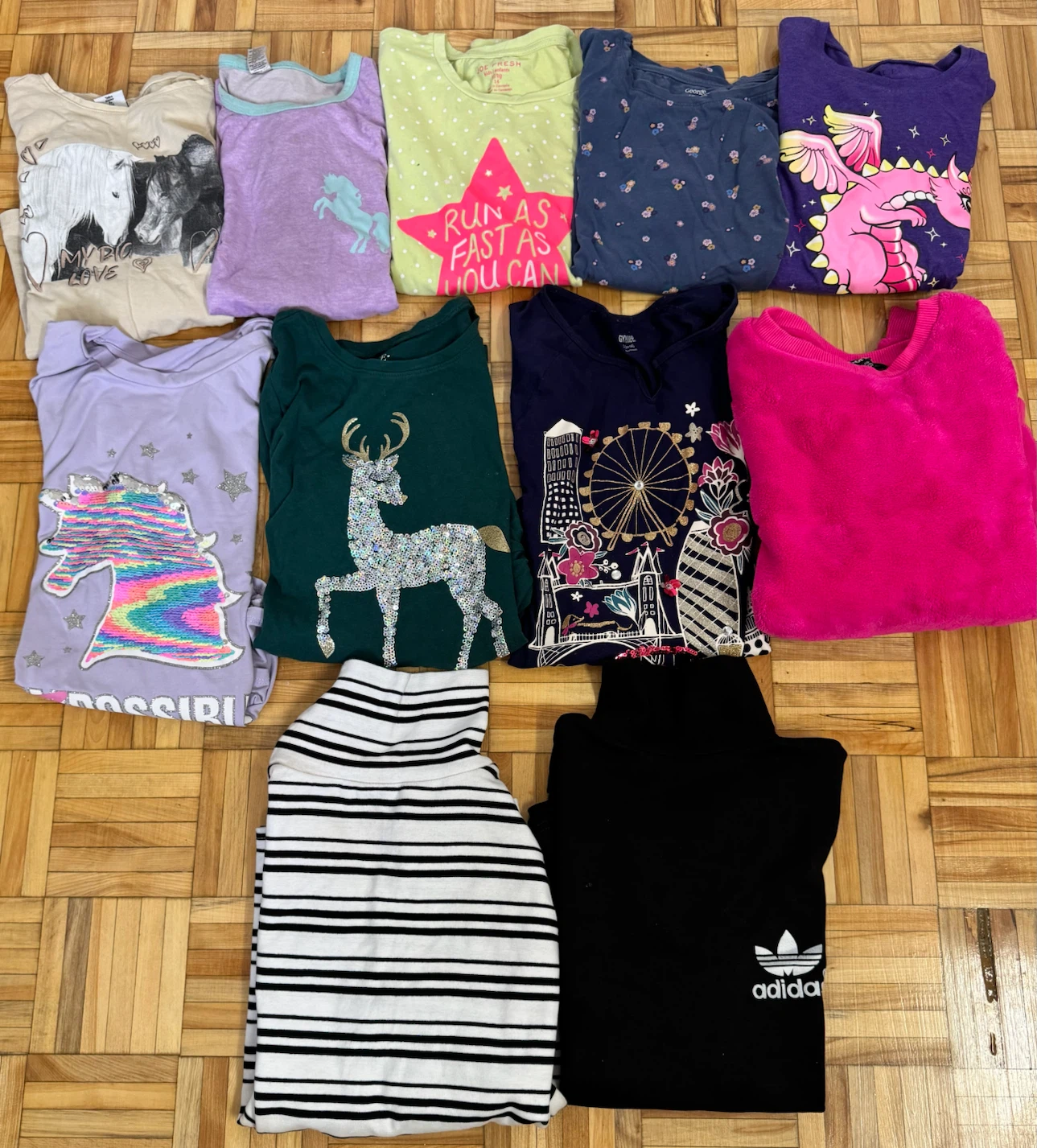 Lot of Girls Long Sleeve Tops; size 10-14