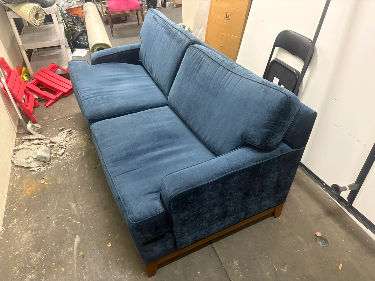 Blue Velvet Sofa Ethan Allen