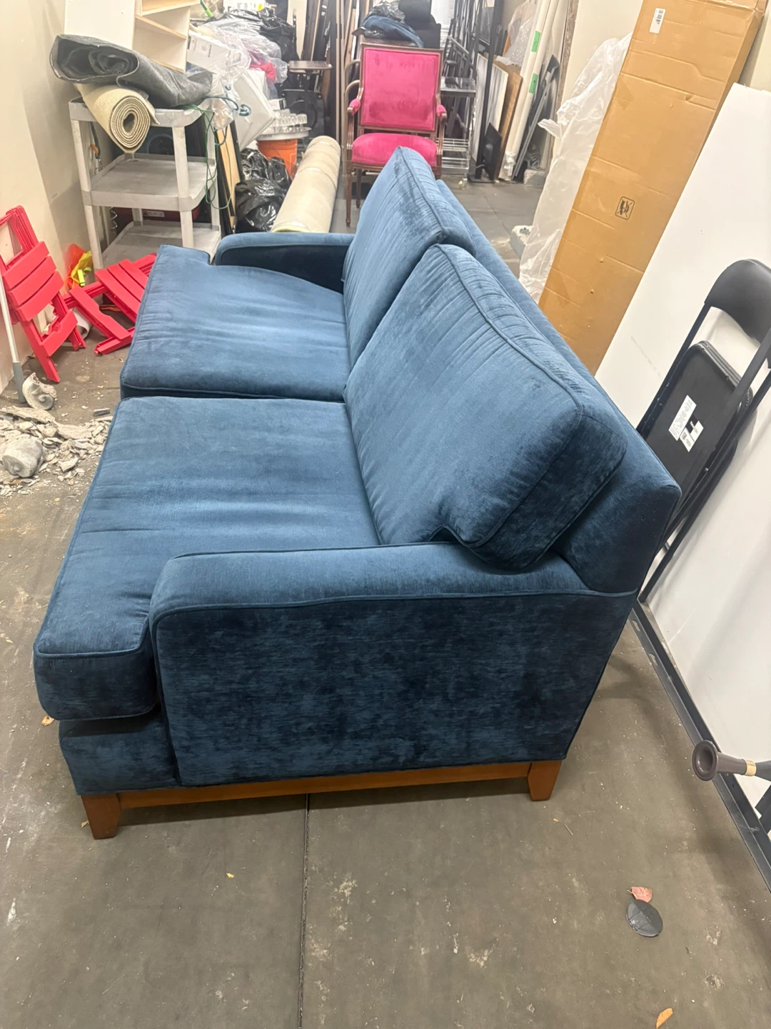 Blue Velvet Sofa Ethan Allen - photo 2