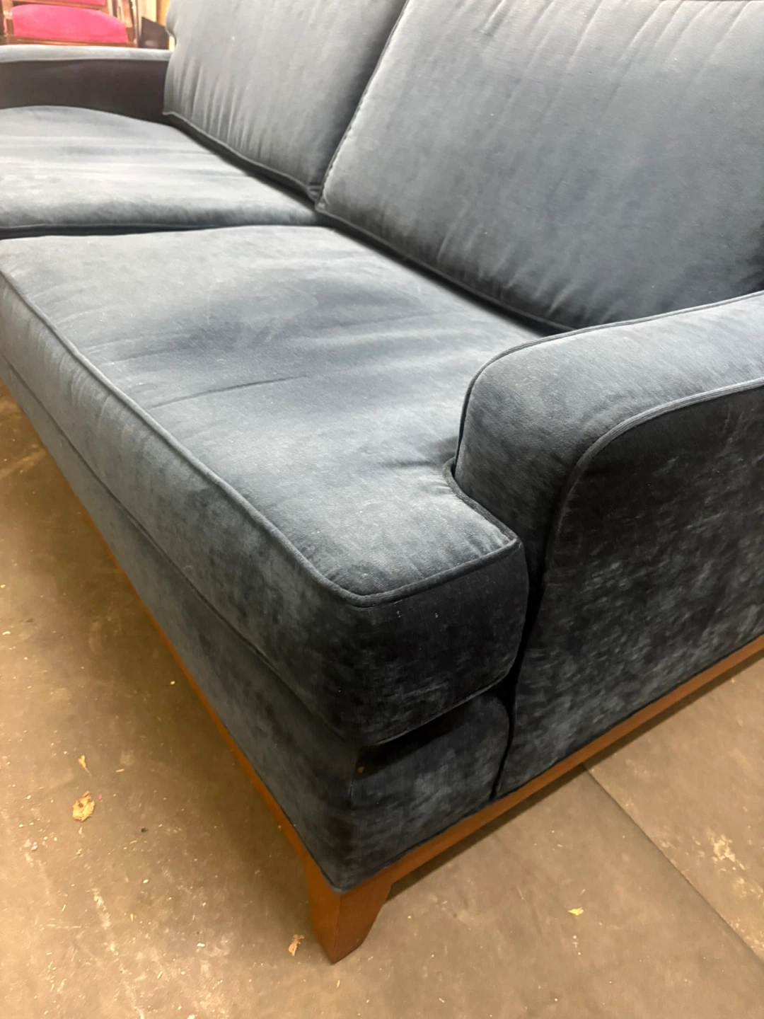 Blue Velvet Sofa Ethan Allen - photo 5