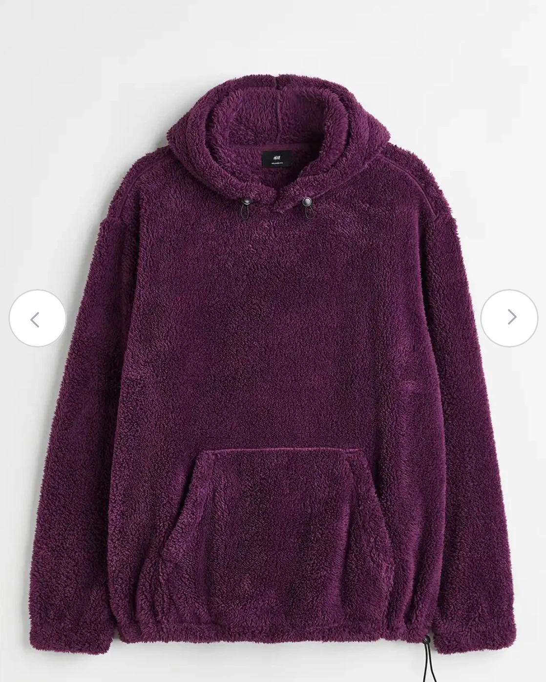 H&M Relaxed Fit Fleece Hoodie - Purple - Size Large